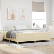 vidaXL Letto a molle con materasso Bianco e crema 200 x 200 cm Tessuto