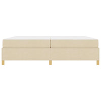 vidaXL Letto a molle con materasso Bianco e crema 200 x 200 cm Tessuto