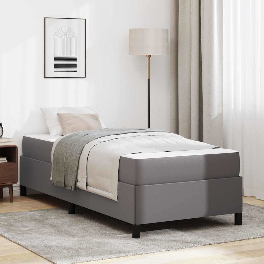 vidaXL Struttura letto con materasso con materasso Grigio 90 x 190 cm