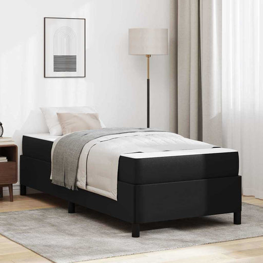 vidaXL Struttura letto con materasso Nero 90 x 200 cm Pelle sintetica