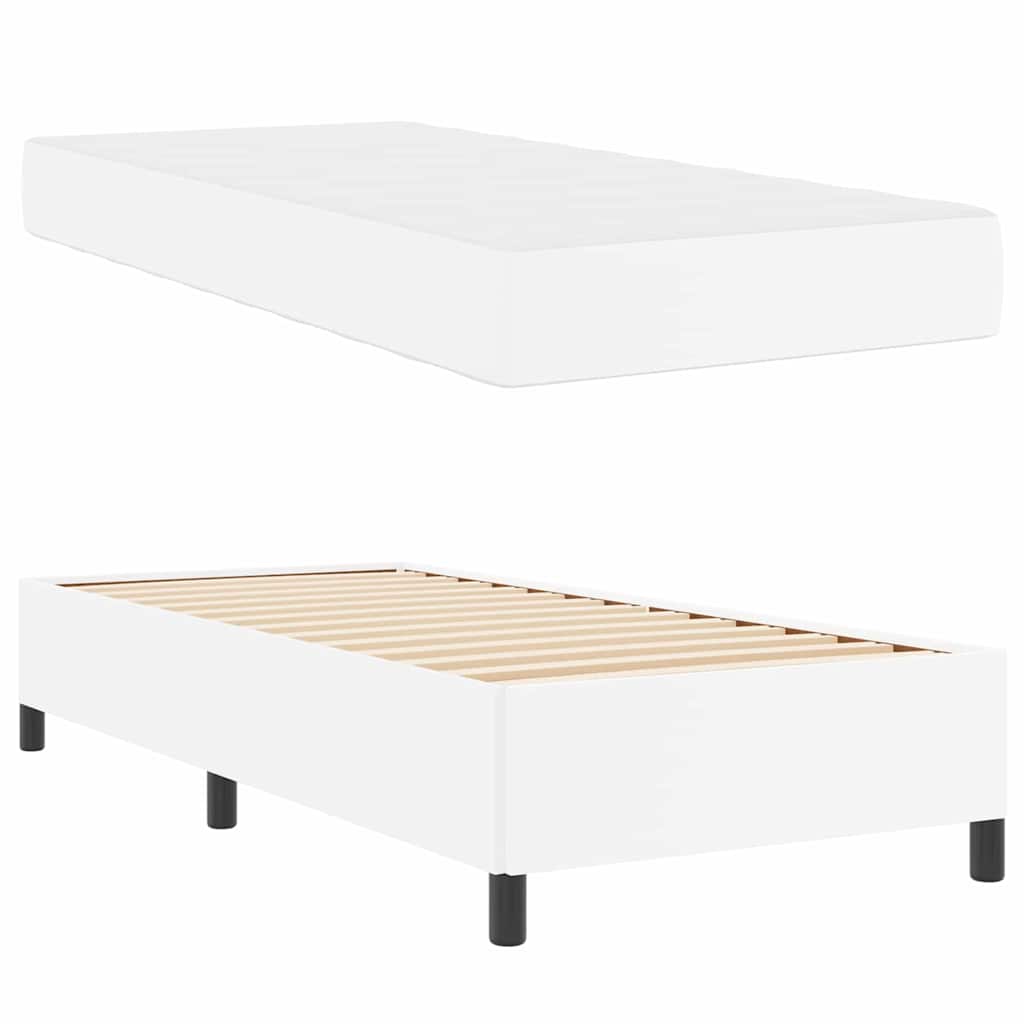 vidaXL Struttura letto con materasso con materasso Bianco 90 x 200 cm