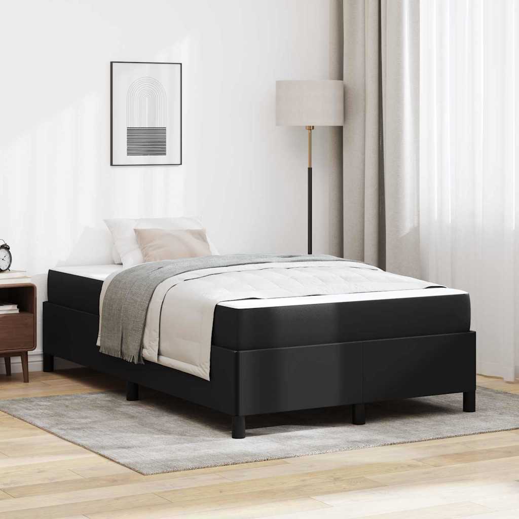 vidaXL Struttura letto con materasso Nero 120 x 190 cm Pelle sintetica
