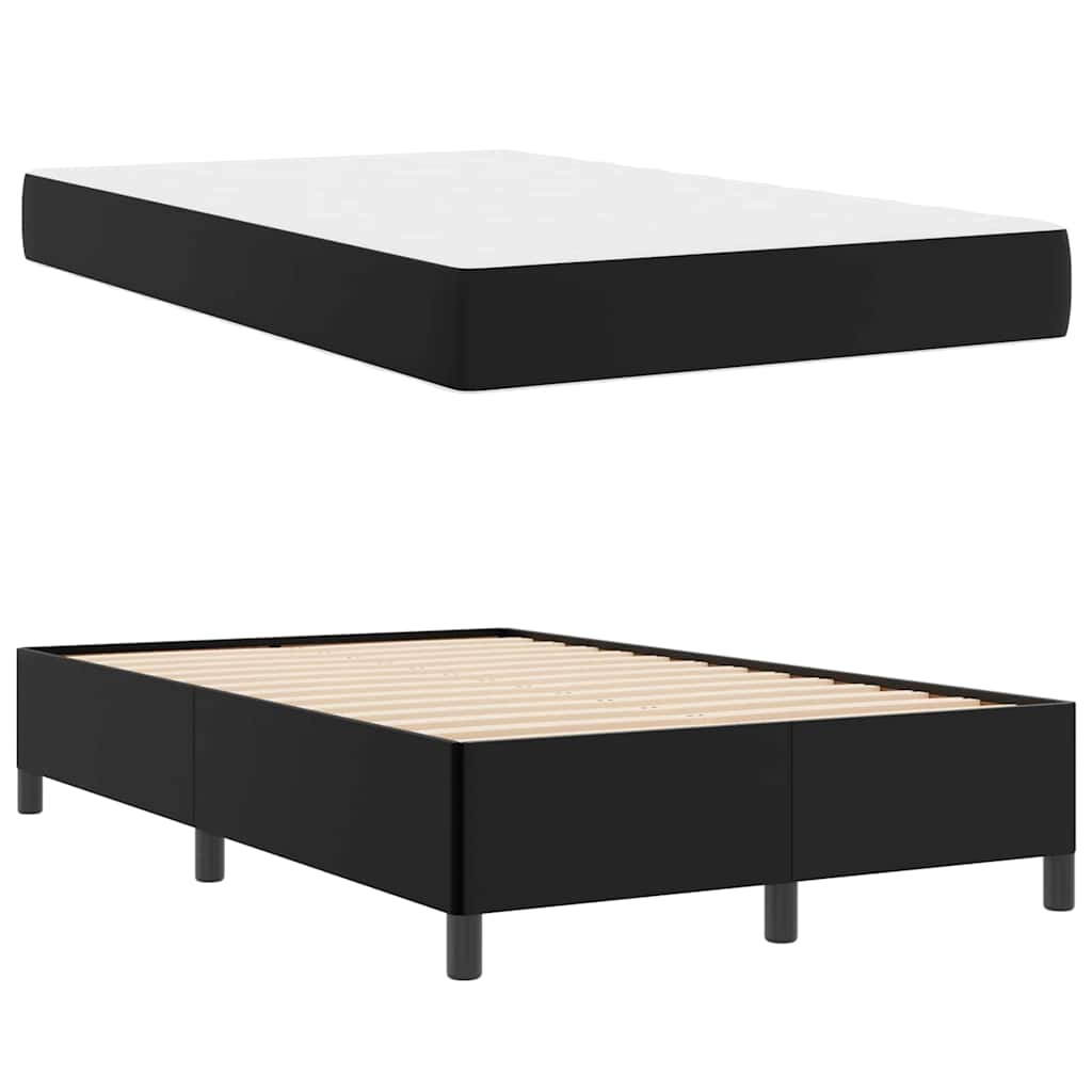 vidaXL Struttura letto con materasso Nero 120 x 190 cm Pelle sintetica