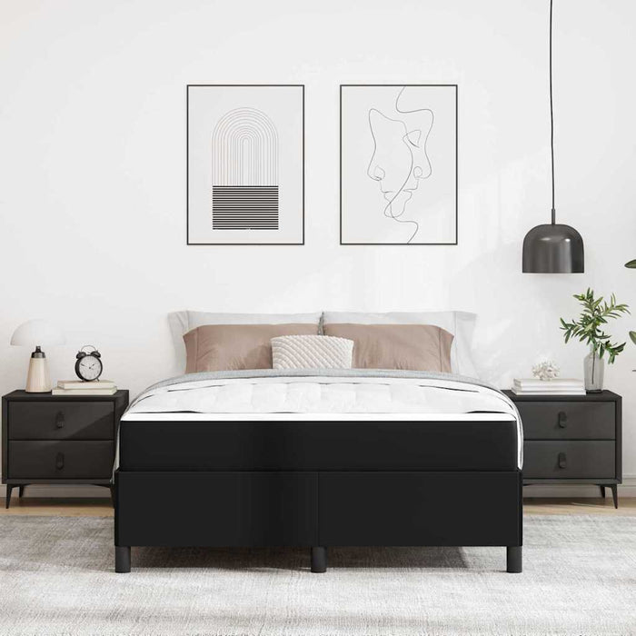 vidaXL Struttura letto con materasso Nero 140 x 190 cm Pelle sintetica