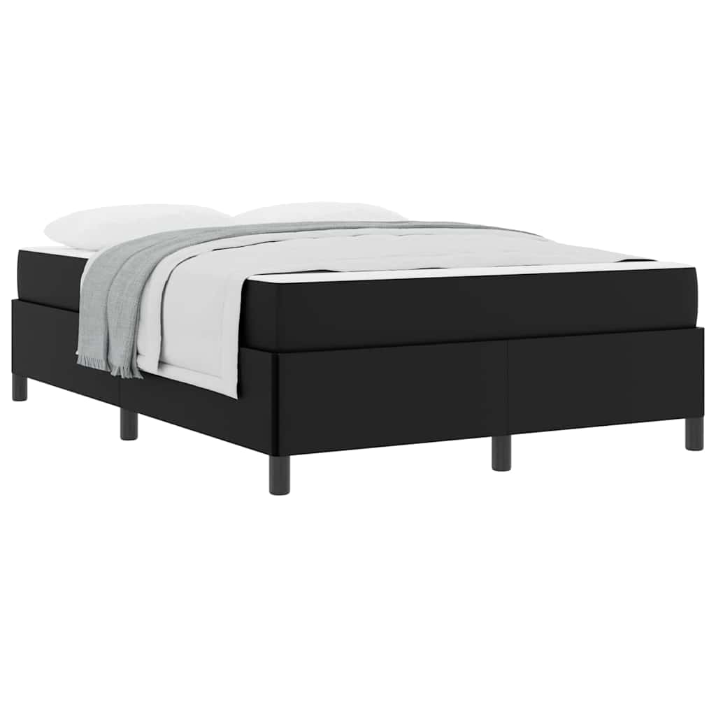 vidaXL Struttura letto con materasso Nero 140 x 190 cm Pelle sintetica