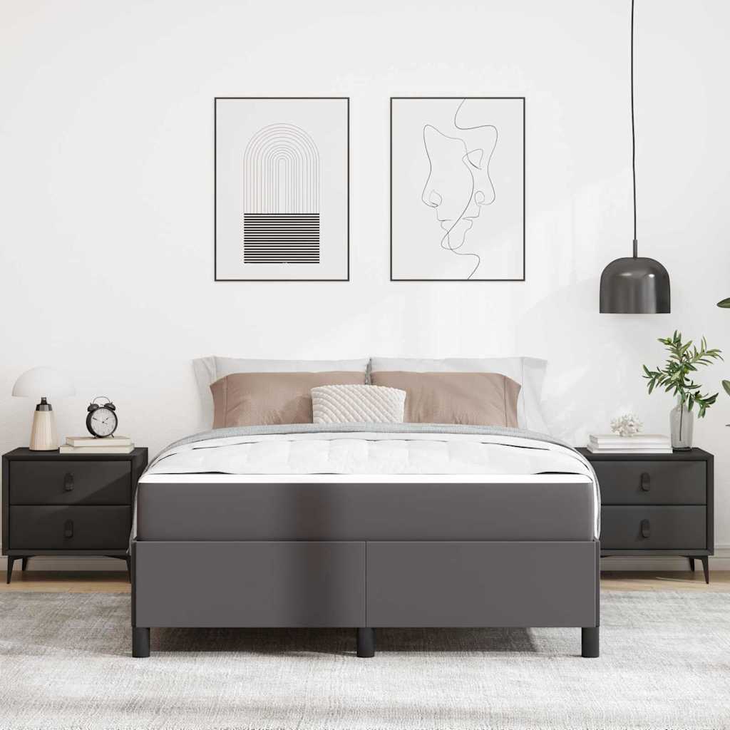 vidaXL Struttura letto con materasso con materasso Grigio 140 x 190 cm