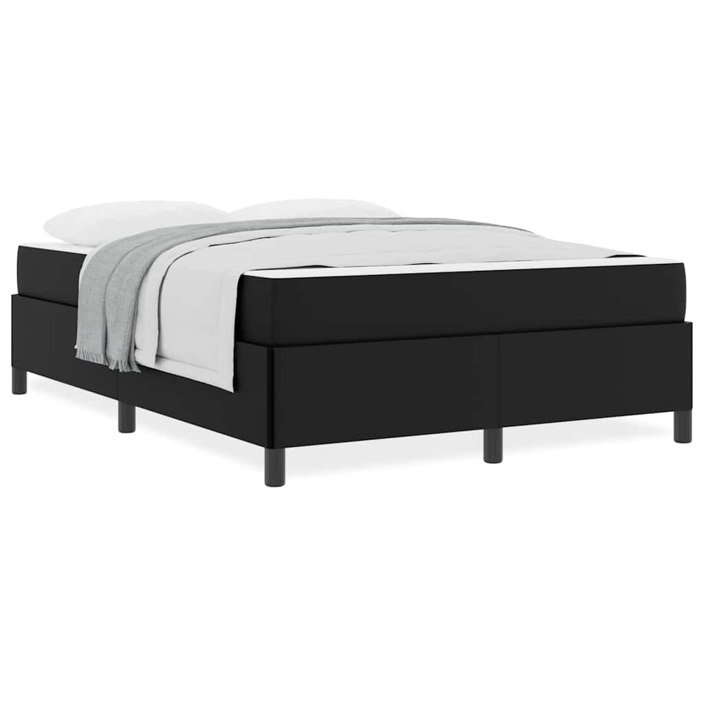 vidaXL Struttura letto con materasso Nero 140 x 200 cm Pelle sintetica