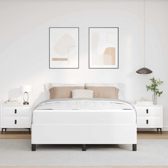vidaXL Struttura letto con materasso con materasso Bianco 140 x 200 cm