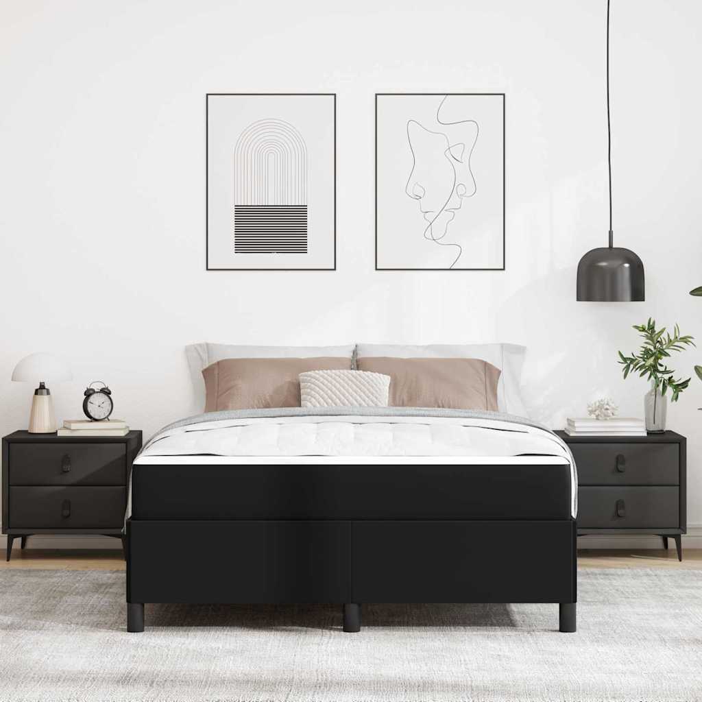 vidaXL Struttura letto con materasso Nero 160 x 200 cm Pelle sintetica