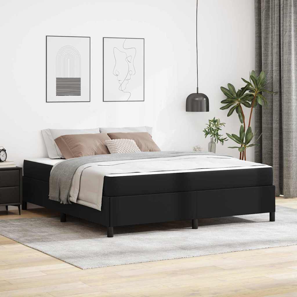 vidaXL Struttura letto con materasso Nero 180 x 200 cm Pelle sintetica