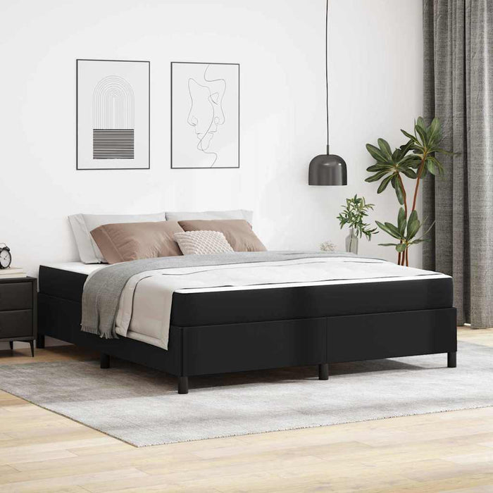 vidaXL Struttura letto con materasso Nero 180 x 200 cm Pelle sintetica