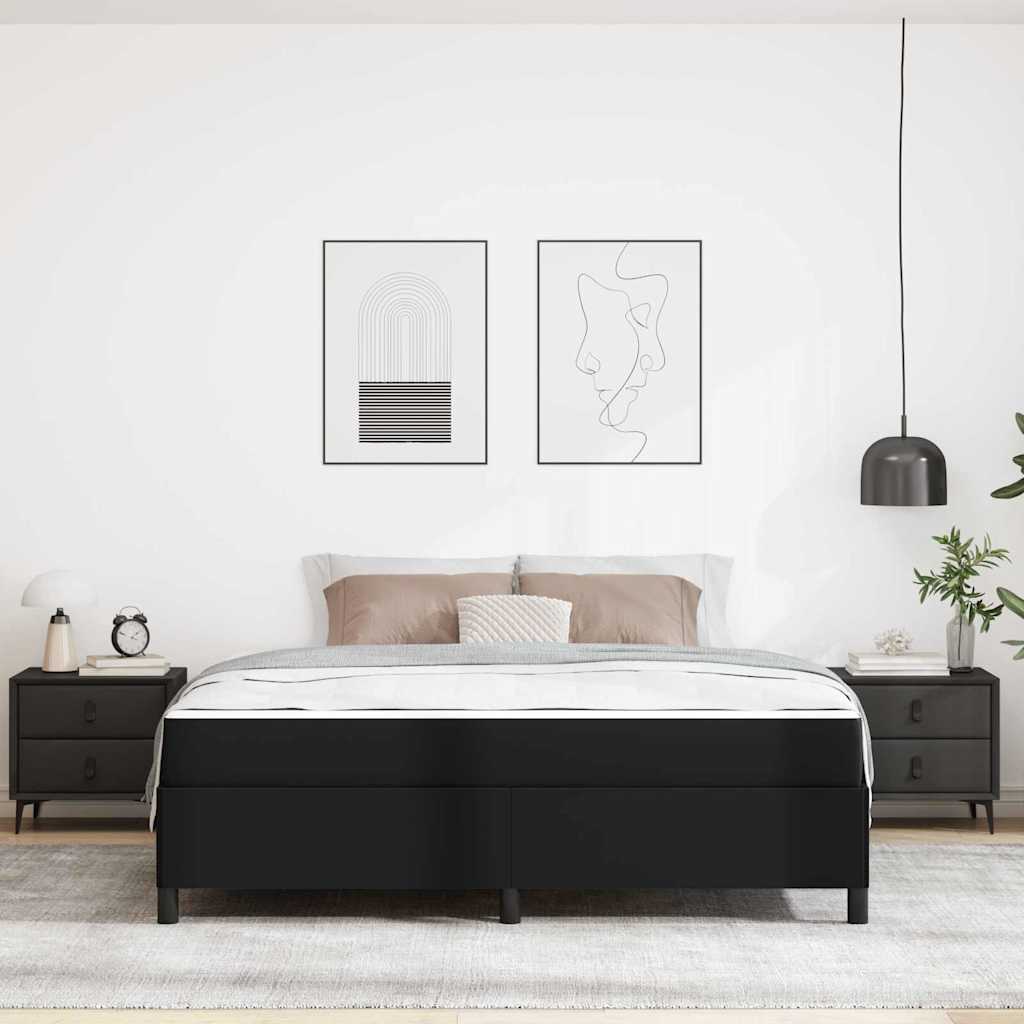 vidaXL Struttura letto con materasso Nero 180 x 200 cm Pelle sintetica