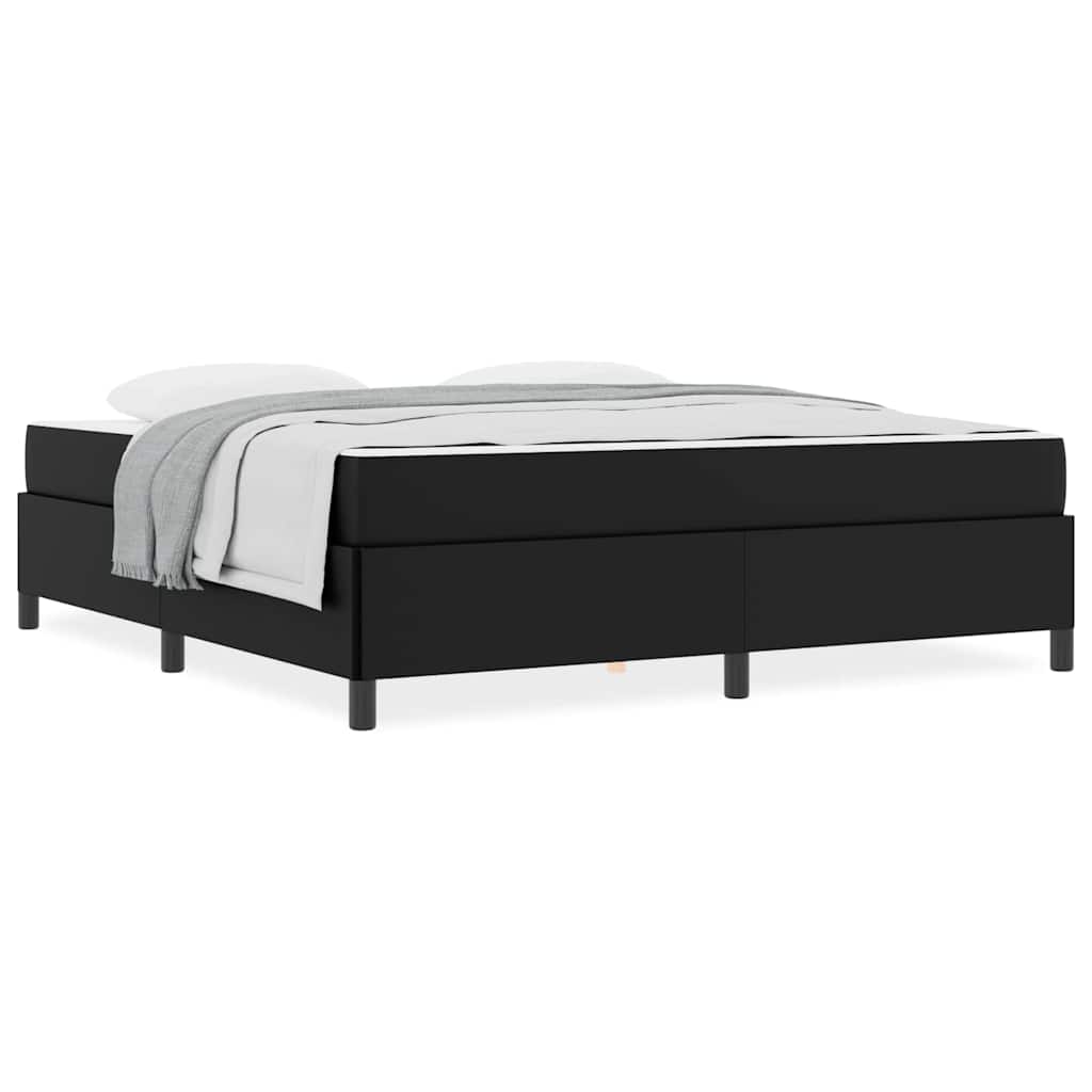 vidaXL Struttura letto con materasso Nero 180 x 200 cm Pelle sintetica