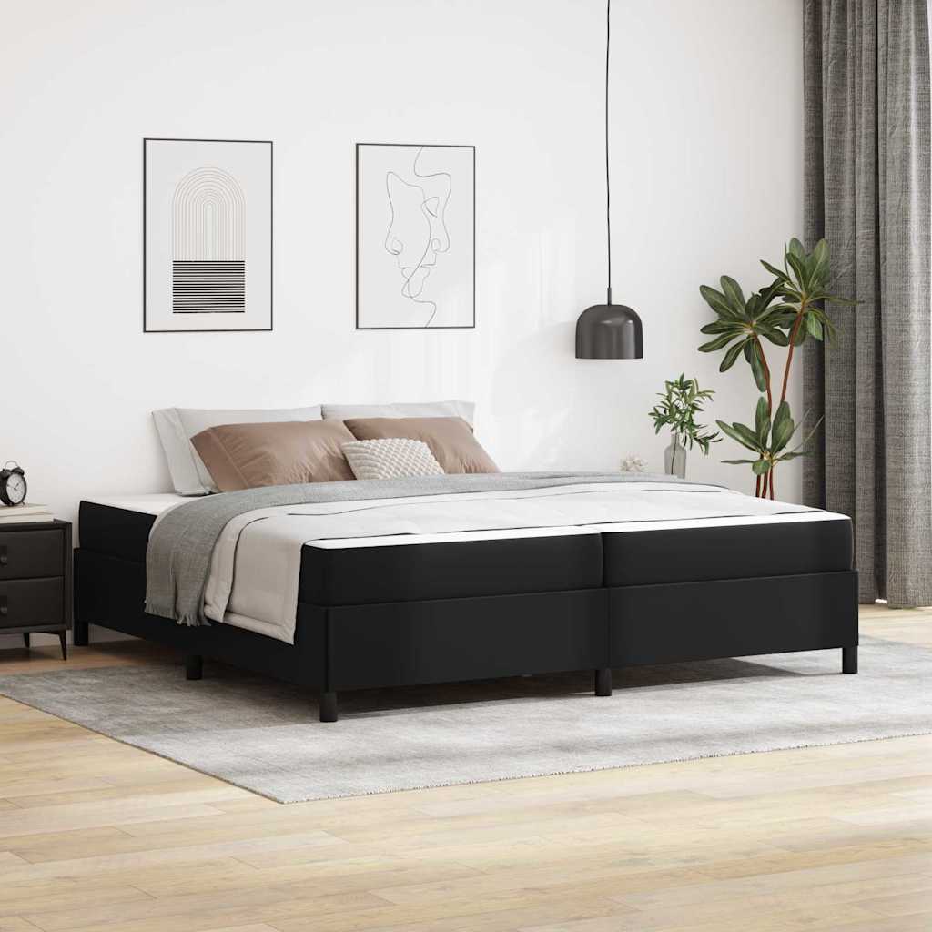 vidaXL Struttura letto con materasso Nero 200 x 200 cm Pelle sintetica