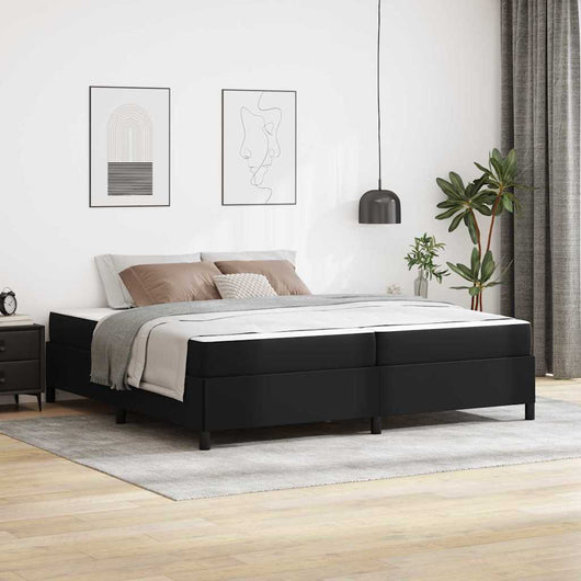 vidaXL Struttura letto con materasso Nero 200 x 200 cm Pelle sintetica
