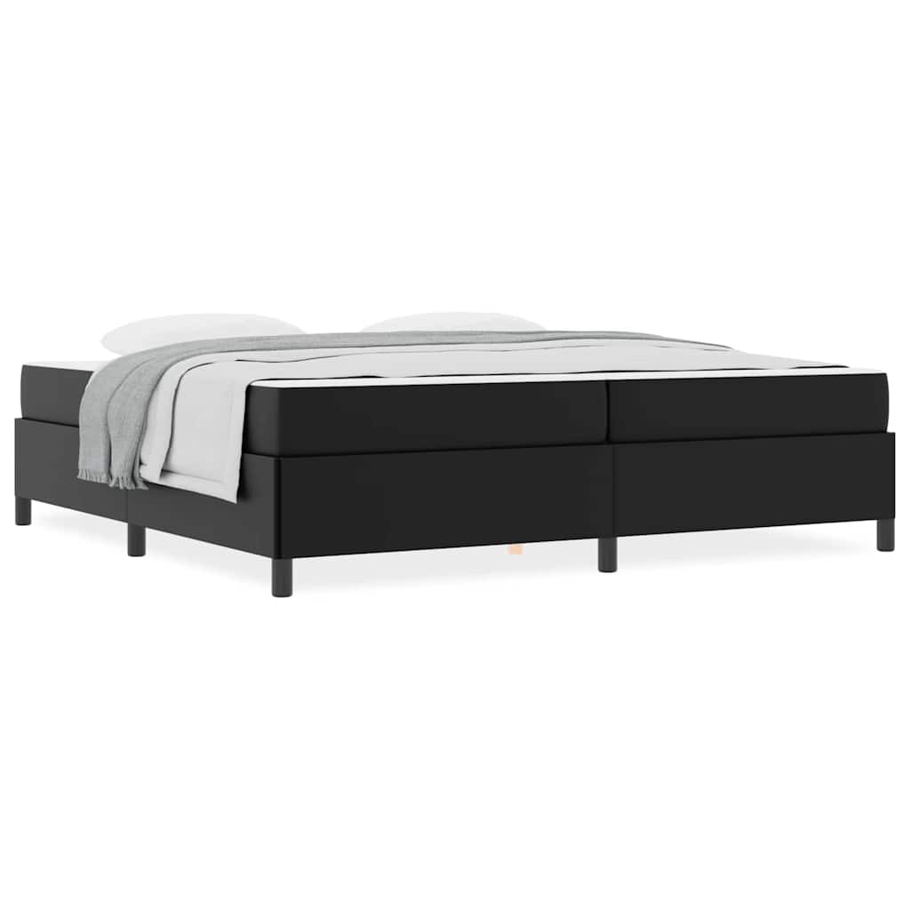 vidaXL Struttura letto con materasso Nero 200 x 200 cm Pelle sintetica