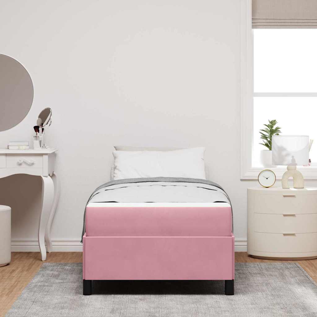 vidaXL Struttura del letto Rosa e bianco 90 x 190 cm Velluto