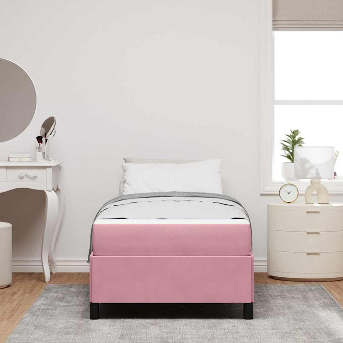 vidaXL Struttura del letto Rosa e bianco 100 x 200 cm Velluto