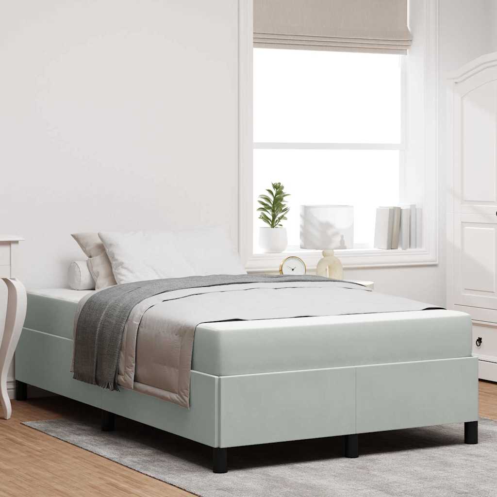 vidaXL Struttura del letto Bianco e Grigio chiaro 120 x 190 cm Velluto