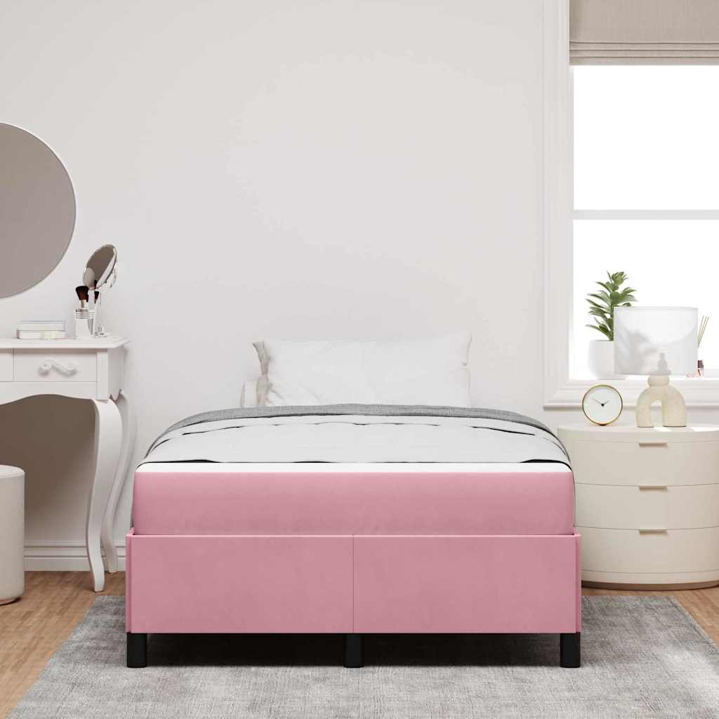 vidaXL Struttura del letto Rosa e bianco 120 x 190 cm Velluto