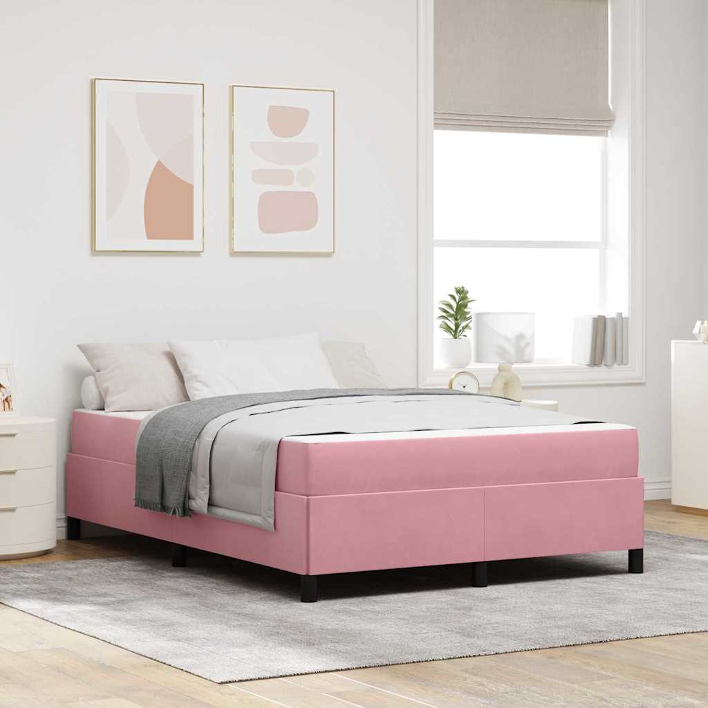 vidaXL Struttura del letto Rosa e bianco 140 x 190 cm Velluto