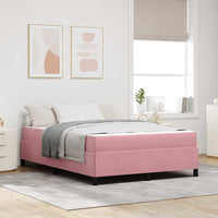 vidaXL Struttura del letto Rosa e bianco 140 x 190 cm Velluto