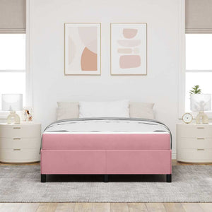 vidaXL Struttura del letto Rosa e bianco 140 x 200 cm Velluto