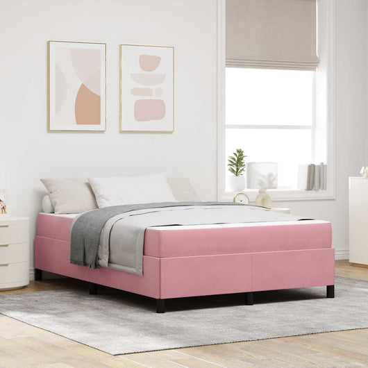 vidaXL Struttura del letto Rosa e bianco 160 x 200 cm Velluto