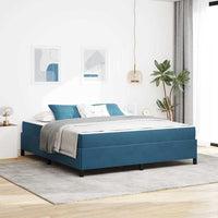 vidaXL Struttura del letto Blu scuro e bianco 180 x 200 cm Velluto