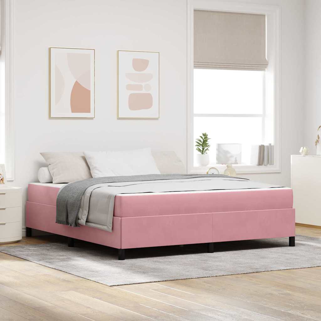 vidaXL Struttura del letto Rosa e bianco 180 x 200 cm Velluto