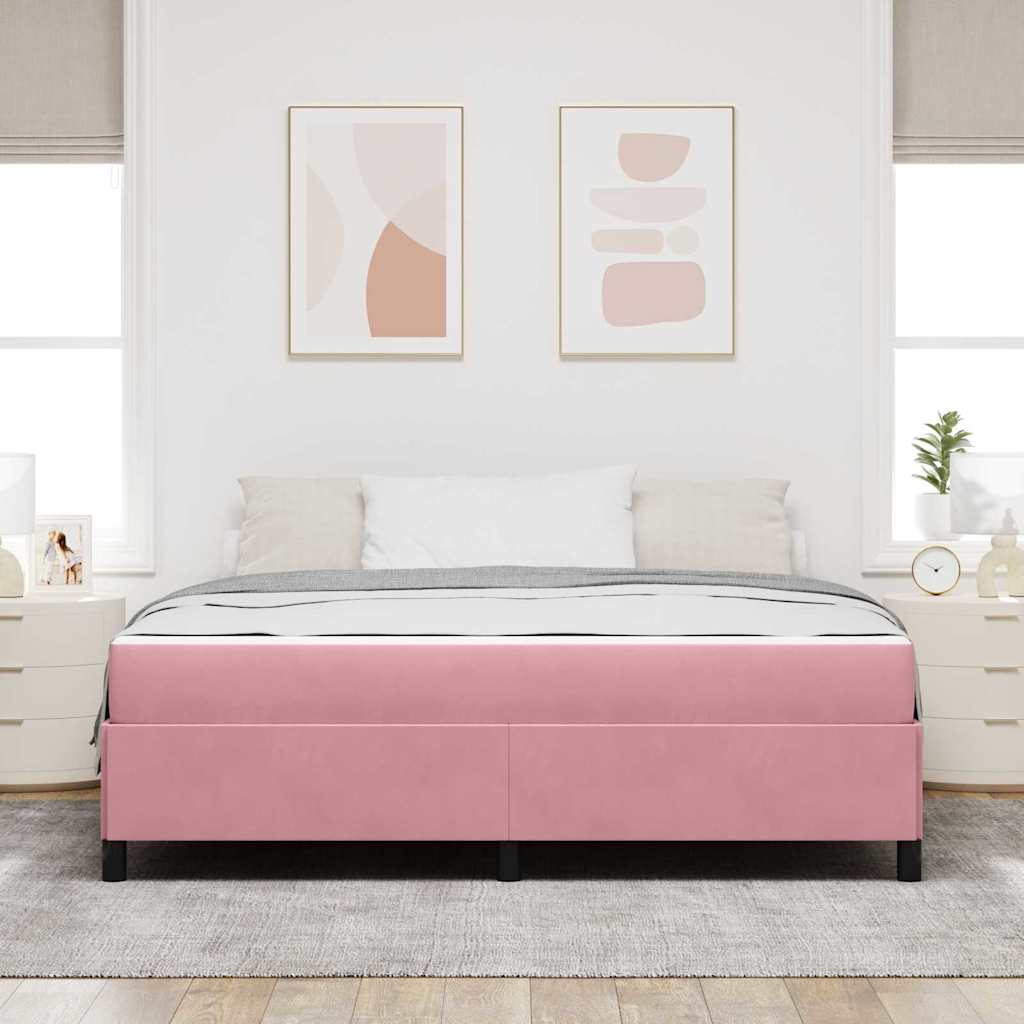 vidaXL Struttura del letto Rosa e bianco 180 x 200 cm Velluto