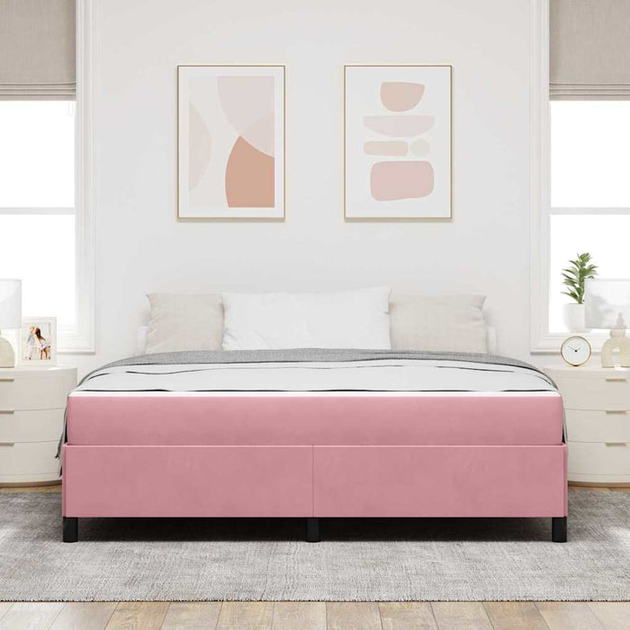vidaXL Struttura del letto Rosa e bianco 180 x 200 cm Velluto