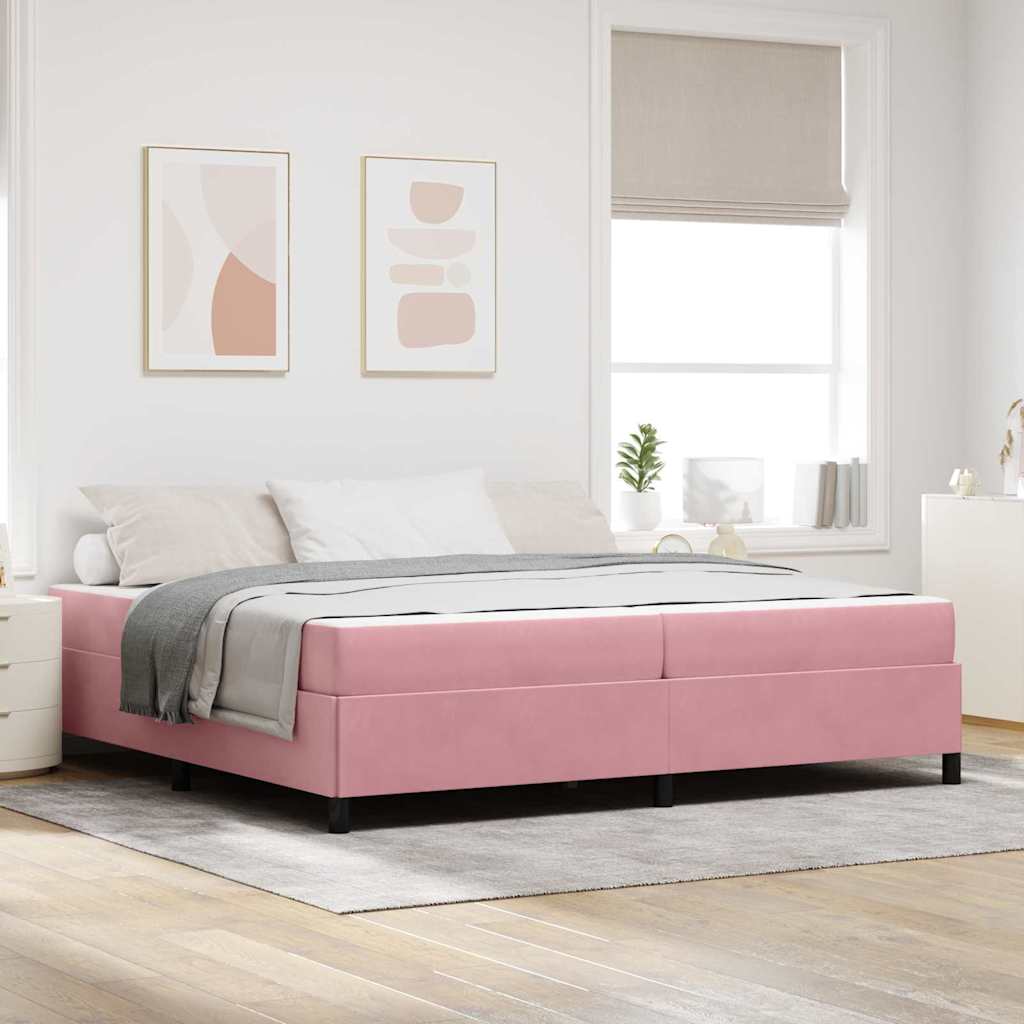 vidaXL Struttura del letto Rosa e bianco 200 x 200 cm Velluto