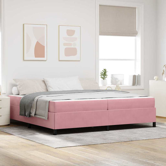 vidaXL Struttura del letto Rosa e bianco 200 x 200 cm Velluto
