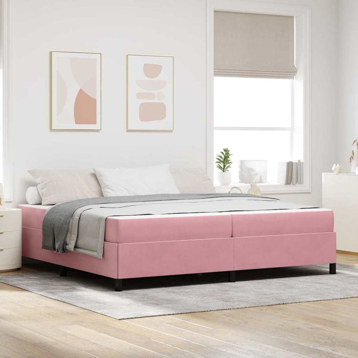 vidaXL Struttura del letto Rosa e bianco 200 x 200 cm Velluto