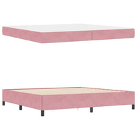 vidaXL Struttura del letto Rosa e bianco 200 x 200 cm Velluto