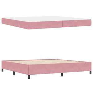 vidaXL Struttura del letto Rosa e bianco 200 x 200 cm Velluto