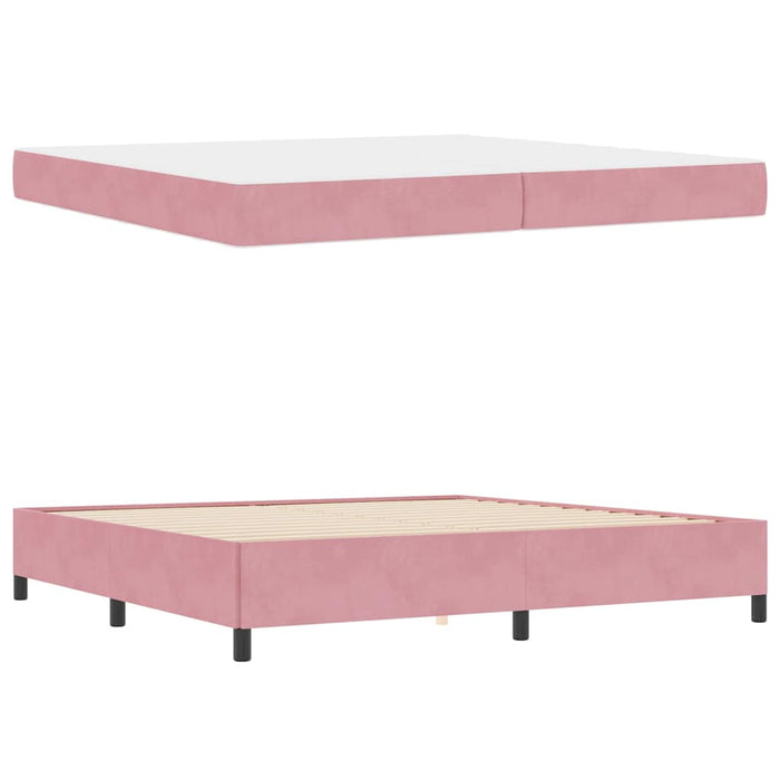 vidaXL Struttura del letto Rosa e bianco 200 x 200 cm Velluto