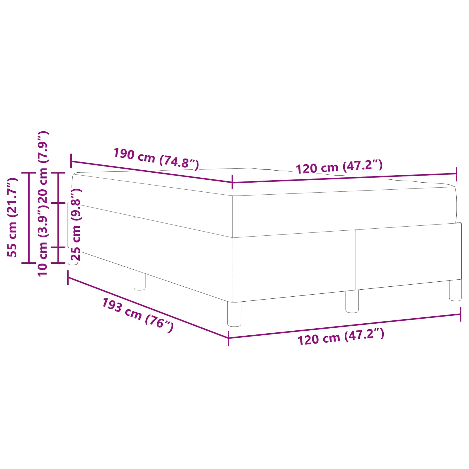 Struttura del letto Grigio Verde Chiaro 120 x 190 cm Tessuto 3399114
