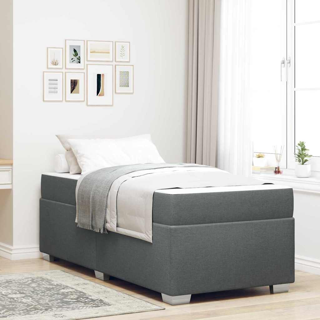 vidaXL Struttura del letto Grigio scuro 100 x 200 cm Tessuto
