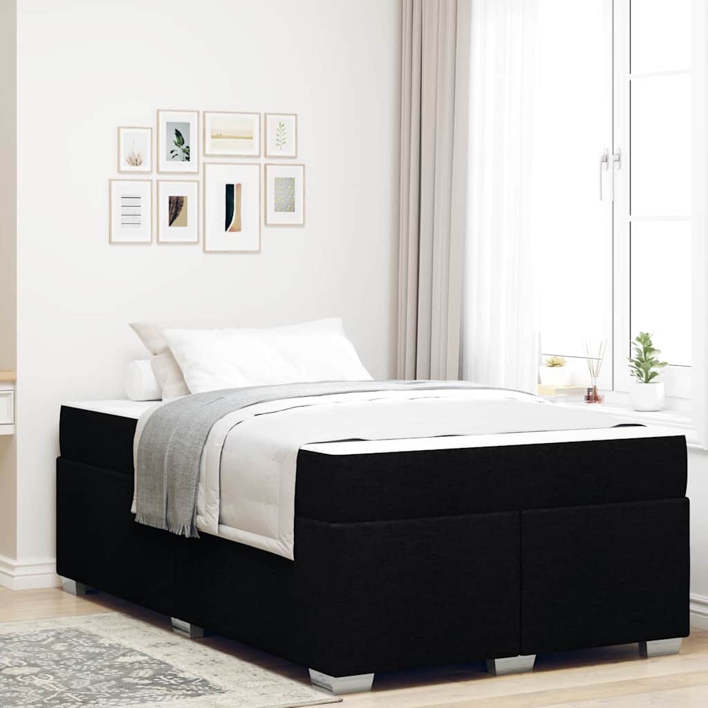 vidaXL Struttura del letto Nero 120 x 190 cm Tessuto
