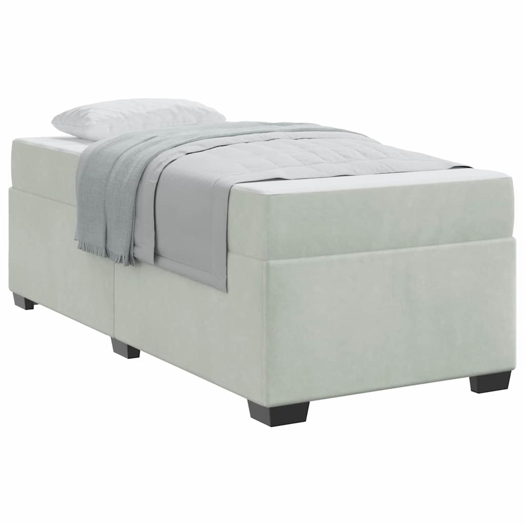 vidaXL Struttura letto con materasso Grigio chiaro 90 x 200 cm Velluto