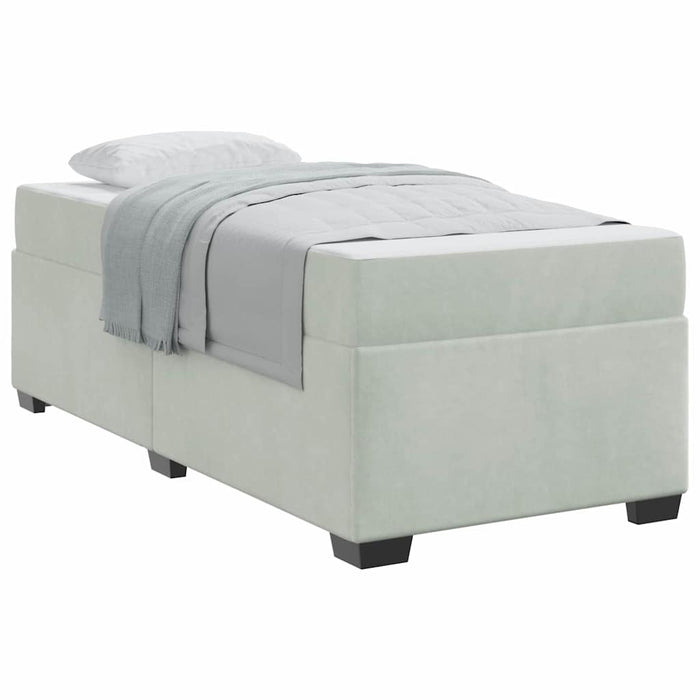 vidaXL Struttura letto con materasso Grigio chiaro 90 x 200 cm Velluto