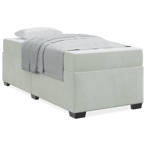 vidaXL Struttura letto con materasso Grigio chiaro 90 x 200 cm Velluto
