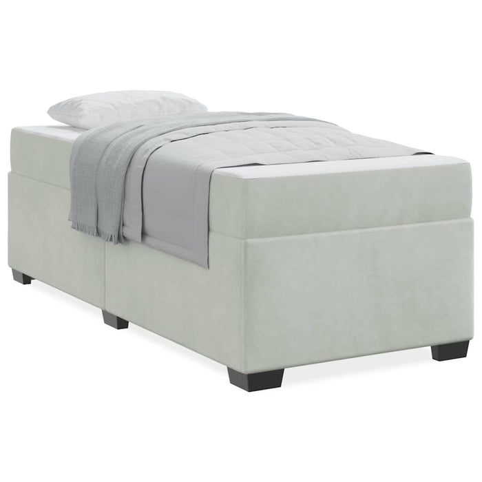 vidaXL Struttura letto con materasso Grigio chiaro 90 x 200 cm Velluto