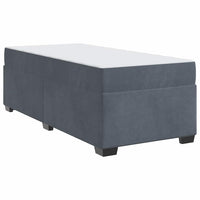 vidaXL Struttura letto con materasso Grigio scuro 90 x 200 cm Velluto
