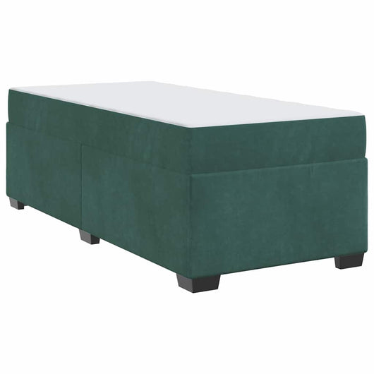 vidaXL Struttura letto con materasso Verde scuro 90 x 200 cm Velluto