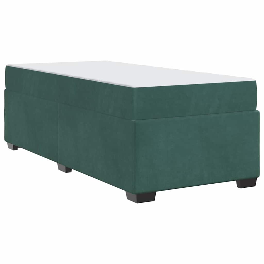 vidaXL Struttura letto con materasso Verde scuro 90 x 200 cm Velluto