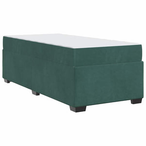 vidaXL Struttura letto con materasso Verde scuro 90 x 200 cm Velluto