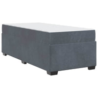 vidaXL Struttura letto con materasso Grigio scuro 100 x 200 cm Velluto